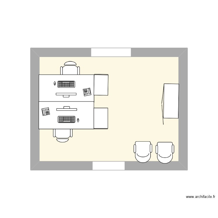 bureau comptabilité. Plan de 1 pièce et 12 m2
