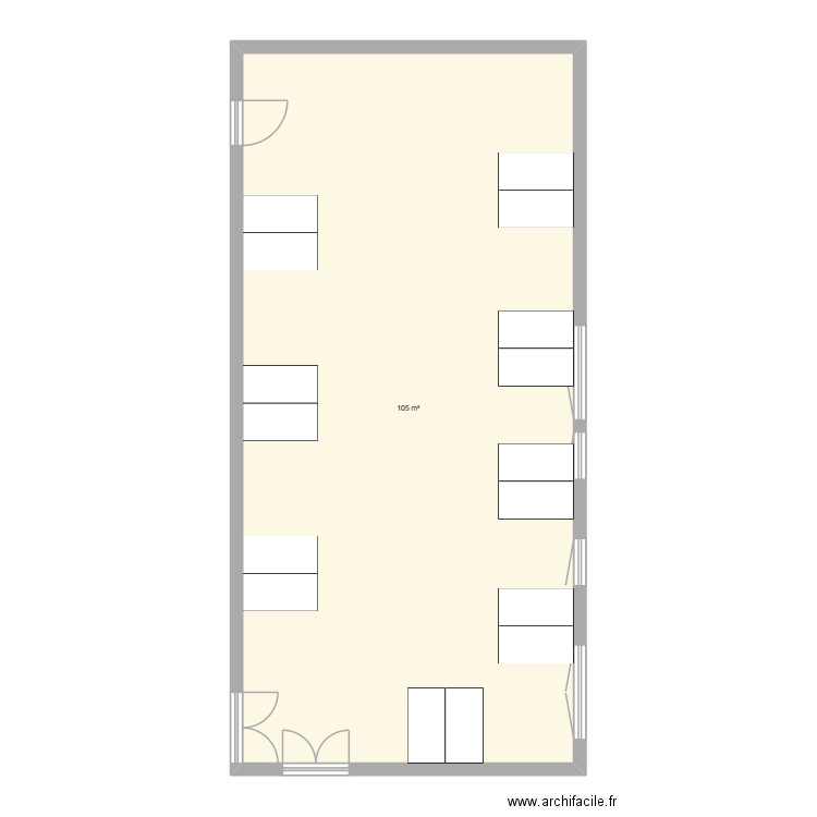 devoir techno. Plan de 1 pièce et 105 m2
