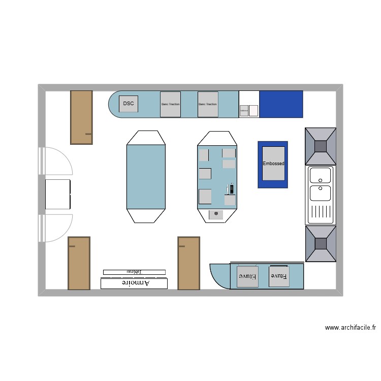Labo. Plan de 1 pièce et 33 m2