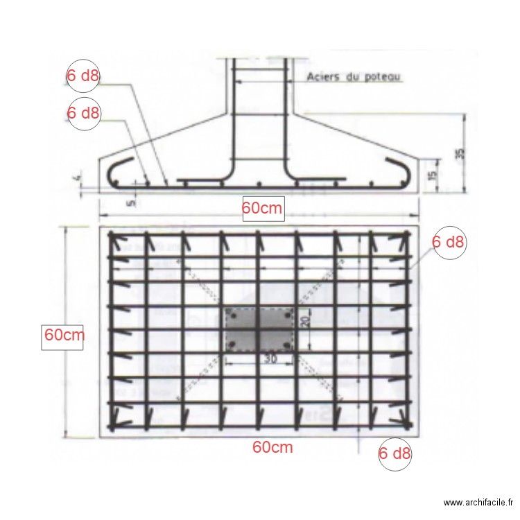 feraillage semelles q10. Plan de 0 pièce et 0 m2