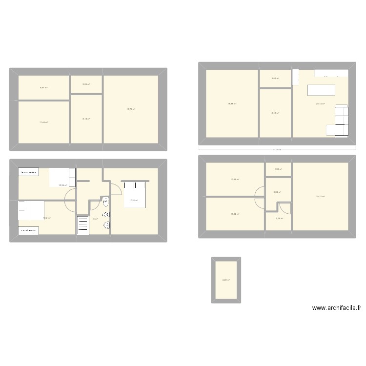 couhé 2. Plan de 20 pièces et 201 m2