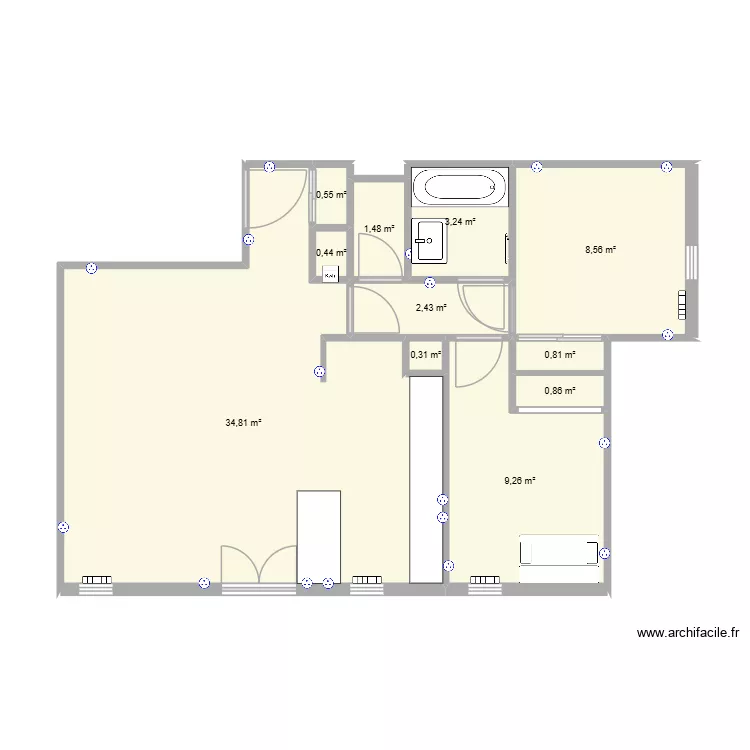 T3 M&acirc;con. Plan de 11  et 63 m²