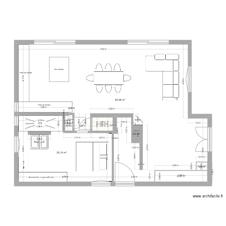 Chatenod projet piscine. Plan de 7 pièces et 89 m2