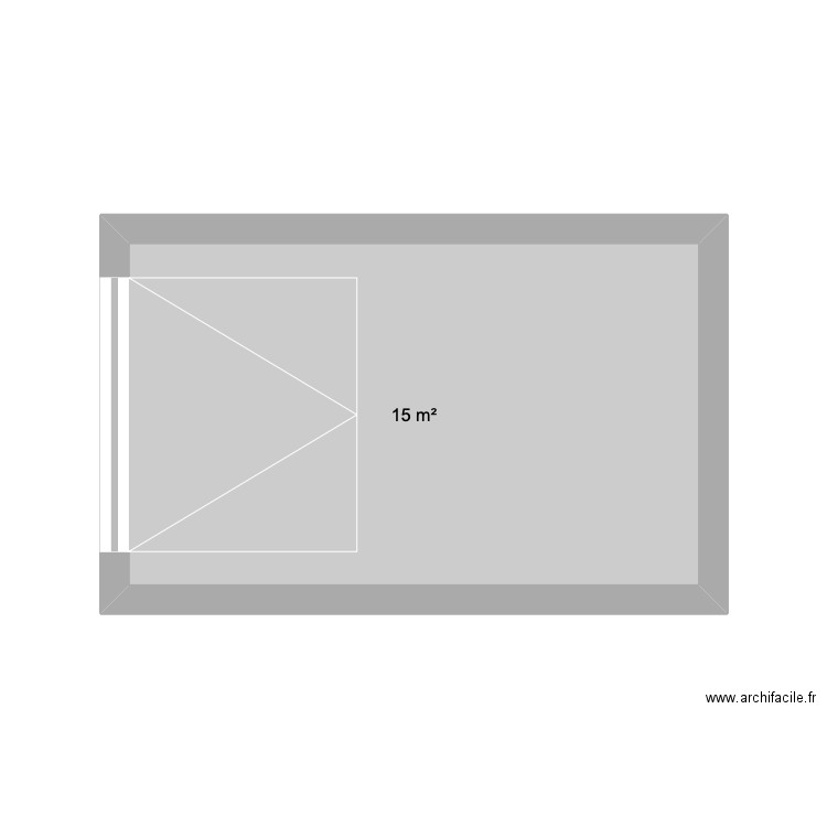 garage. Plan de 1 pièce et 15 m2