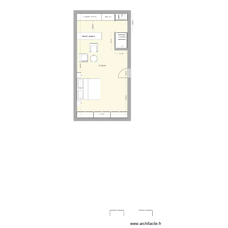 COLLOT SALLE D\'EAU. Plan de 1  et 38 m²