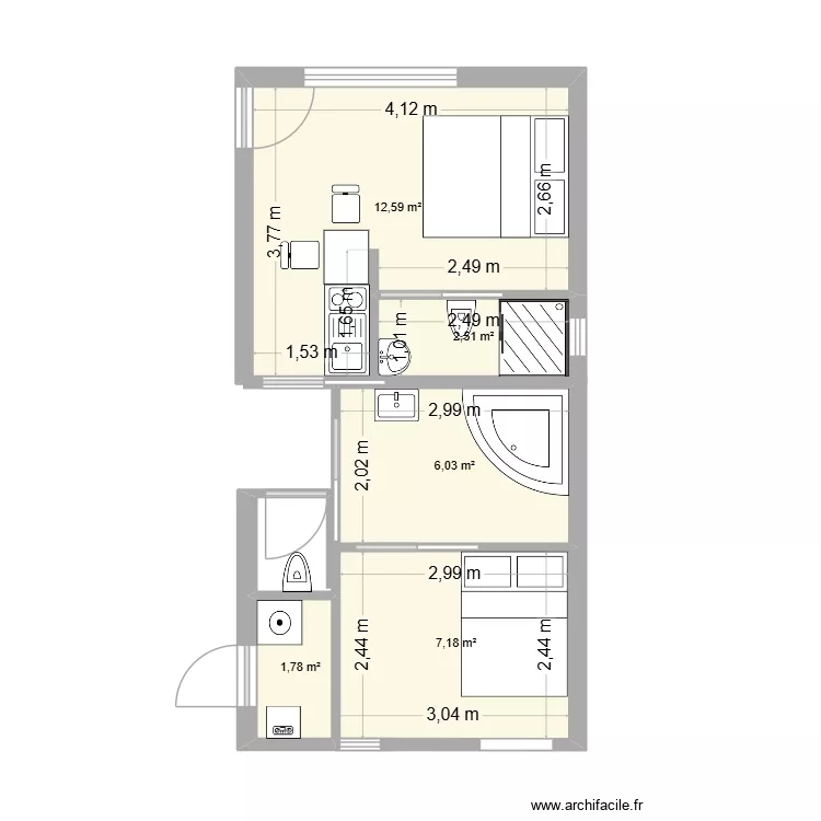 Extension M&sup2; ok. Plan de 5  et 30 m²