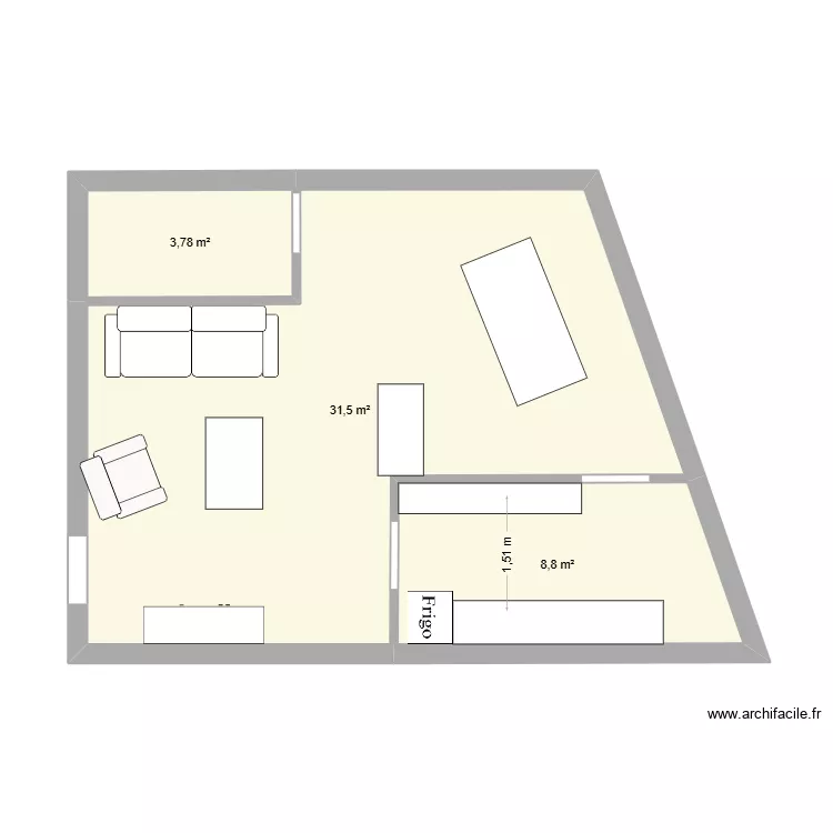 appart 58 mirail. Plan de 3 et 44 m² appart 58 mirail. Plan de 3 et 44 m²