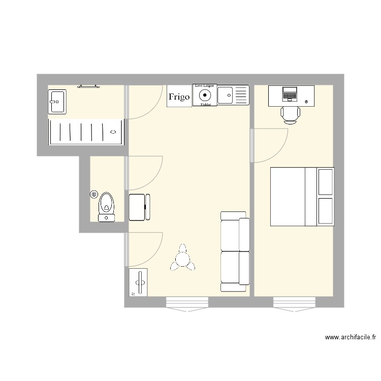 APPT MARIGNAN. Plan de 4 pièces et 27 m2