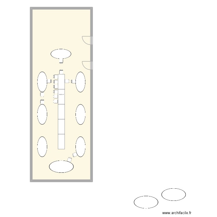 table de mariage. Plan de 1 pièce et 144 m2