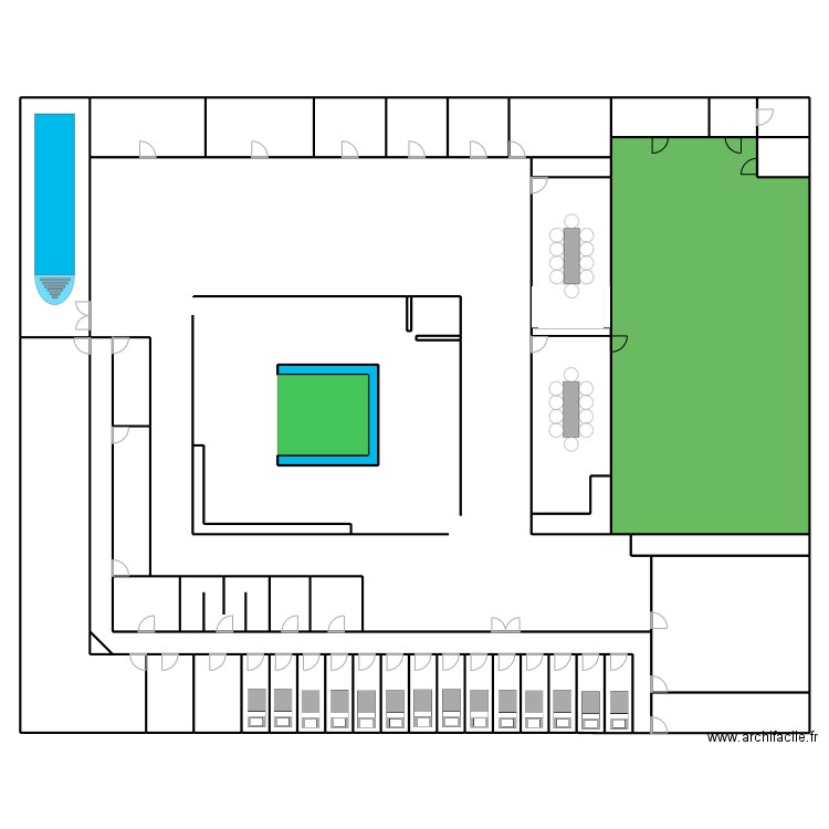 plan oce. Plan de 49 pièces et 1282 m2