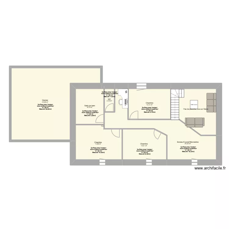 plan maison Longuère - ETAGE. Plan de 8 et 140 m² plan maison Longuère - ETAGE. Plan de 8 et 140 m²
