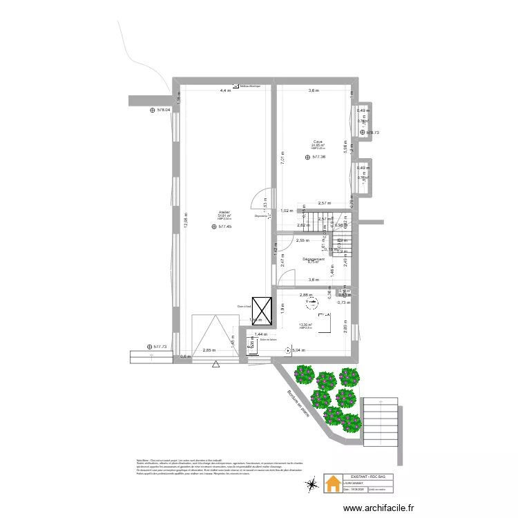 Viuz - RDC Bas - Existant. Plan de 