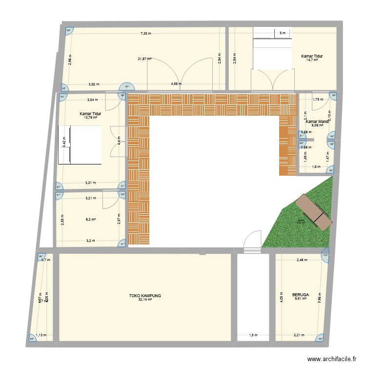 maison 4. Plan de 8 pièces et 110 m2