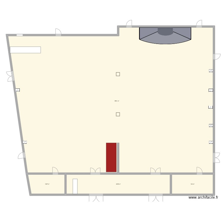 Salle des fêtes Chalais. Plan de 4 pièces et 630 m2
