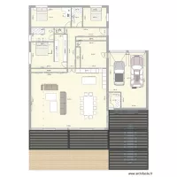 plan 8 rectangle, garage a part, entree separee
