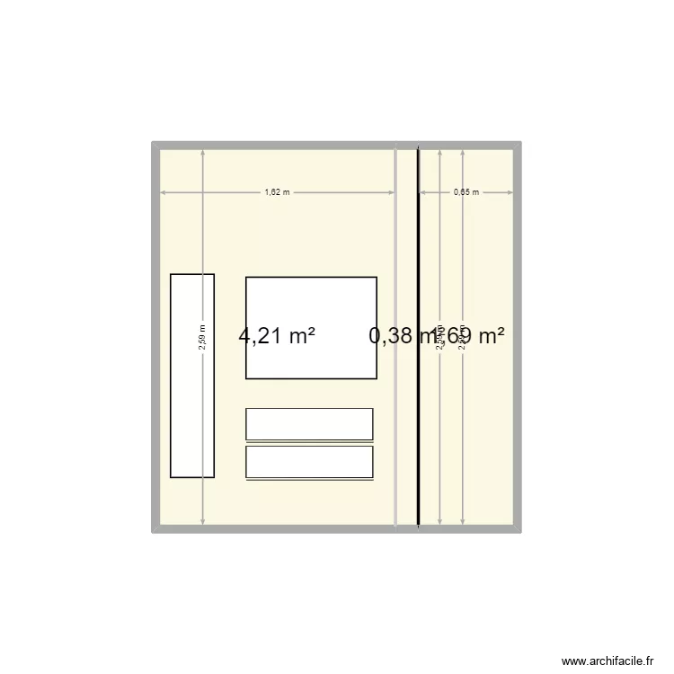 SDB Florac plan Face. Plan de 3 et 6 m² SDB Florac plan Face. Plan de 3 et 6 m²