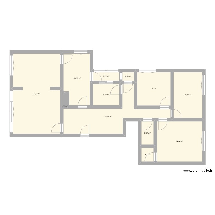 Appartement. Plan de 12 pièces et 103 m2