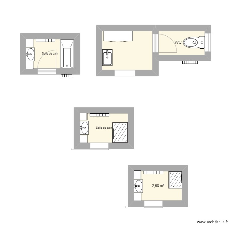 LAUFENBURGER Marcel SDB. Plan de 5 pièces et 14 m2