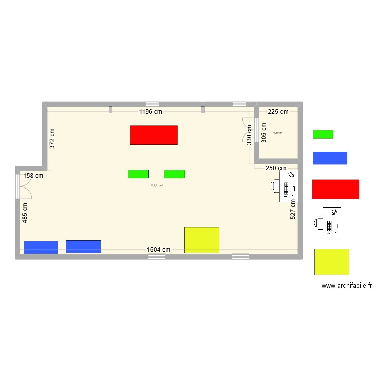 sae1.3. Plan de 2 pièces et 130 m2
