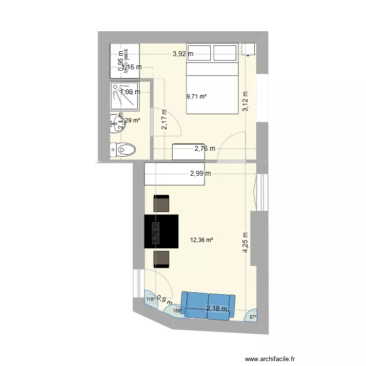 Fleury. Plan de 3 et 24 m² Fleury. Plan de 3 et 24 m²
