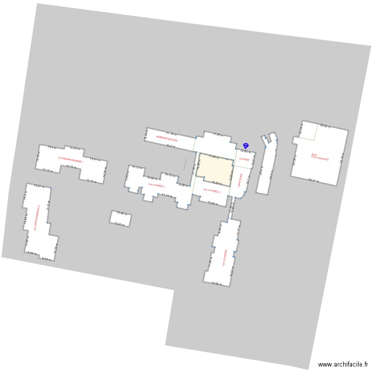Mas Saint PIERRE plan de mas 02. Plan de 7 pièces et 1521 m2