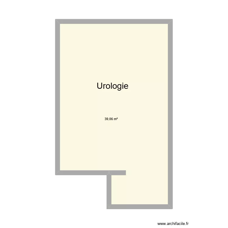 Urologie Lobbes. Plan de 1  et 39 m²