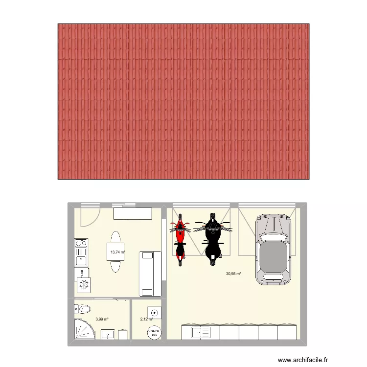 Garage. Plan de 4 et 51 m² Garage. Plan de 4 et 51 m²