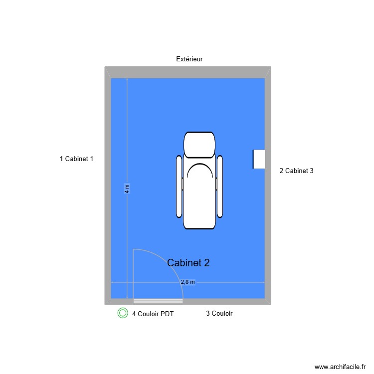 50439 Cabinet 2. Plan de 1 pièce et 11 m2