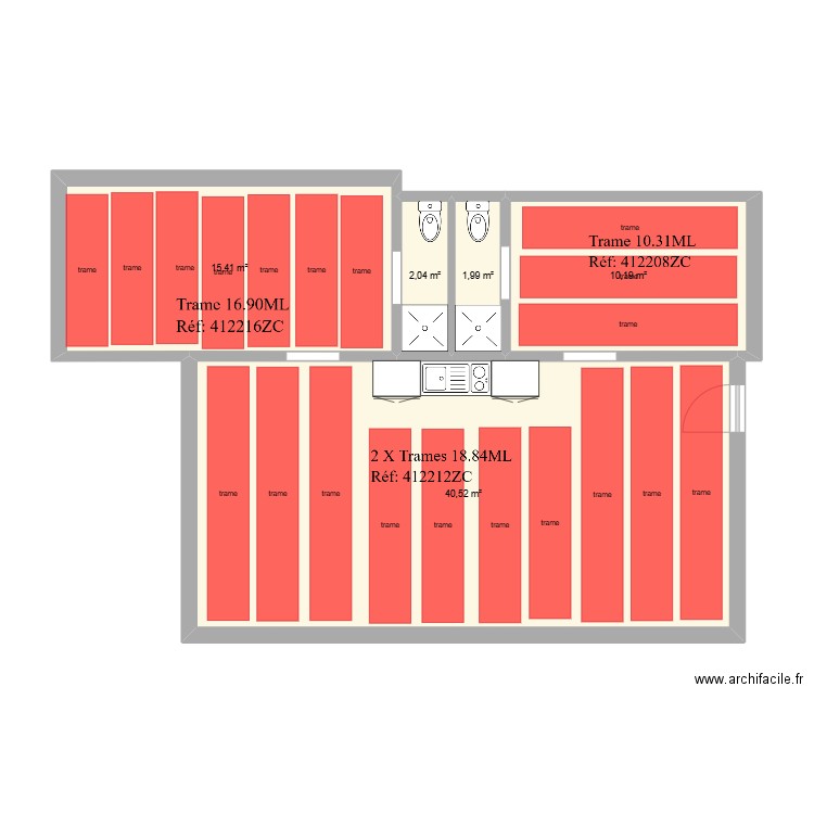 toul trame acso. Plan de 0 pièce et 0 m2