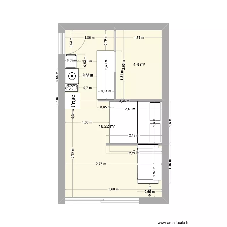 colliour 6. Plan de 2 et 23 m² colliour 6. Plan de 2 et 23 m²