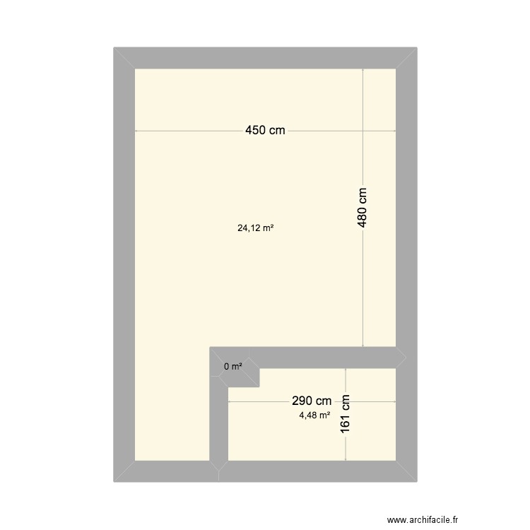 chavanne. Plan de 3 pièces et 29 m2