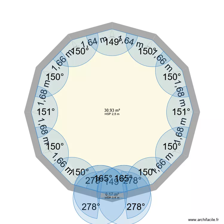 Ch&acirc;teau de Gyhet 3. Plan de 66  et 6380 m²