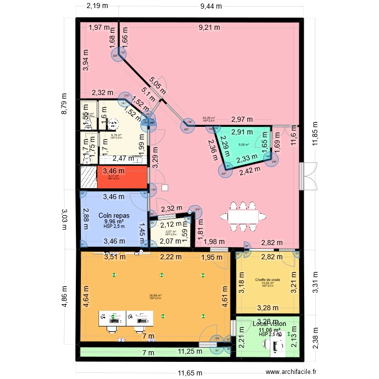 CSU projet. Plan de 10 pièces et 183 m2