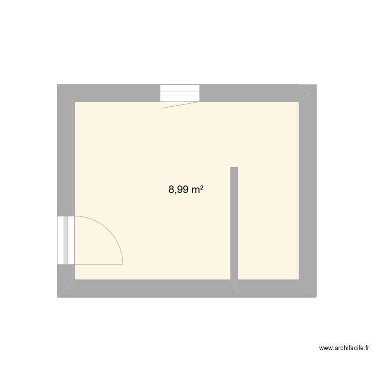 salle de bain bas. Plan de 1 pièce et 9 m2