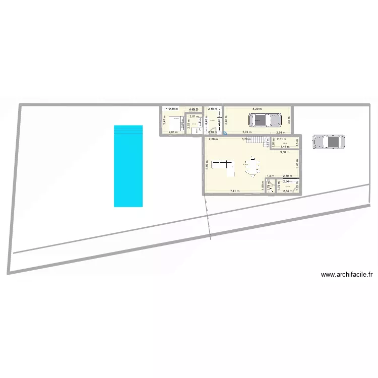 La plaine 3. Plan de 8  et 133 m²