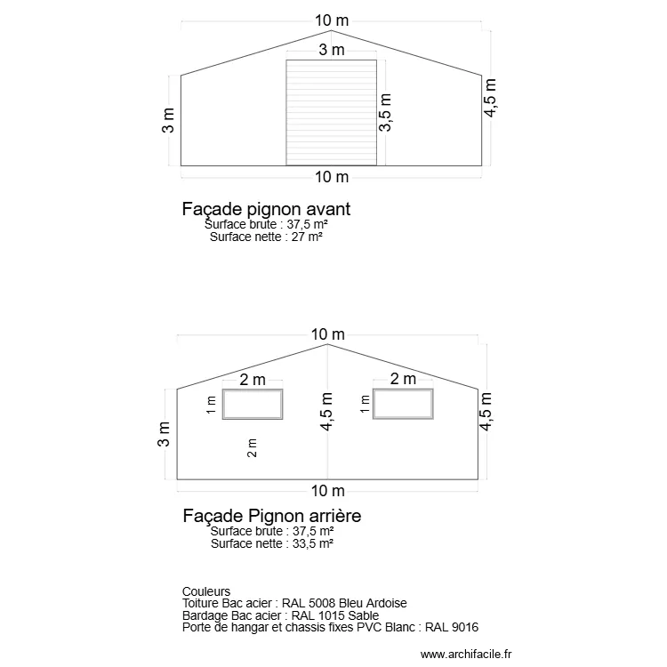 PLAN FACADE PIGNON MODIFIE. Plan de 