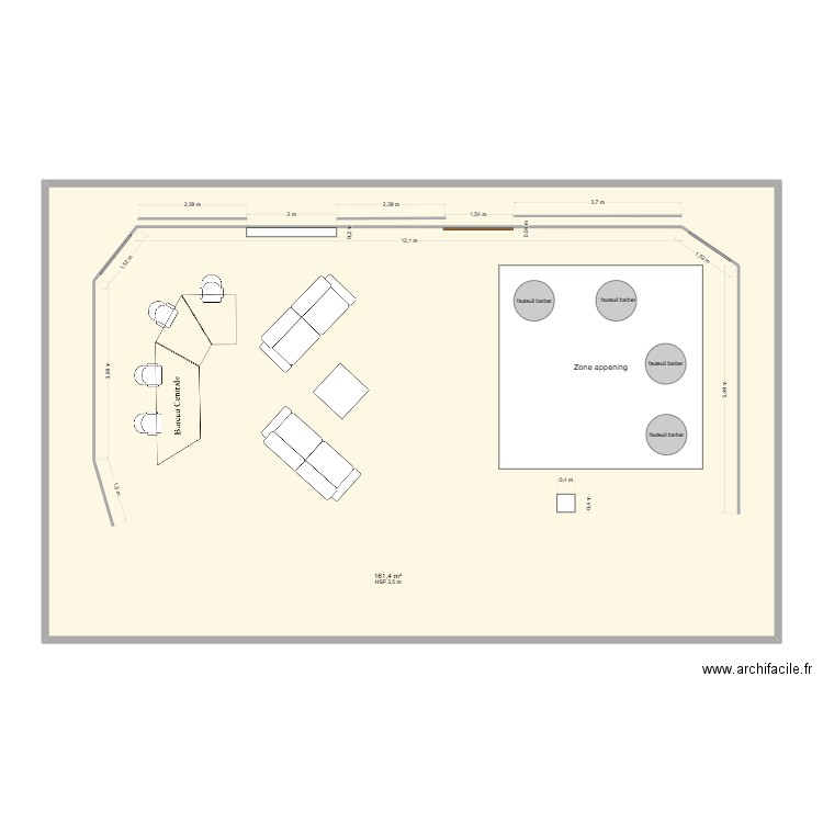 Plateau Flamby x Philippe. Plan de 1 pièce et 161 m2