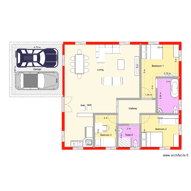 Plan Erdelin Rez de chaussé V2. Plan de 8 pièces et 119 m2
