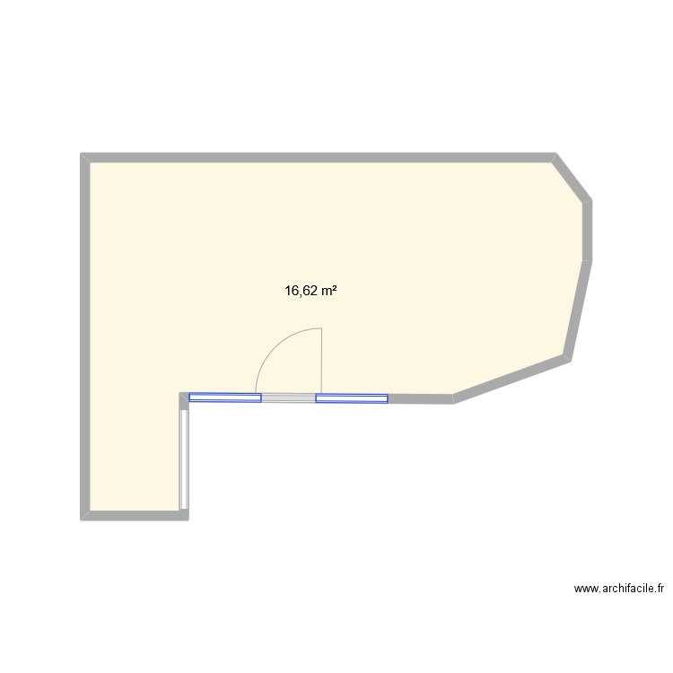 FUTUR LOCAL. Plan de 1 pièce et 17 m2