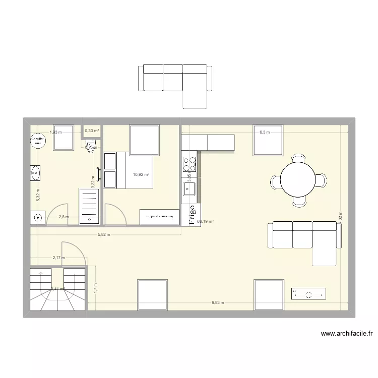Comble. Plan de 4 et 83 m² Comble. Plan de 4 et 83 m²