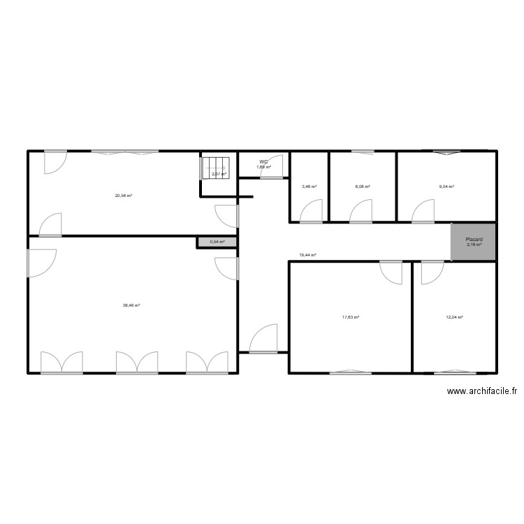 Chaumont Gistoux. Plan de 12 pièces et 134 m2