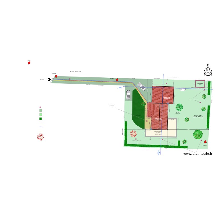 PLAN DE MASSE PROJETE FINAL 070824. Plan de 4 pièces et 221 m2