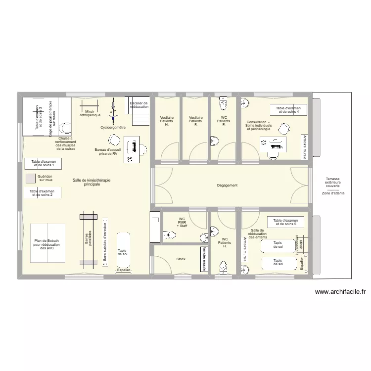 H&ocirc;pital de Kiremba - B&acirc;timent service kin&eacute; neuf - &eacute;quip&eacute;. Plan de 