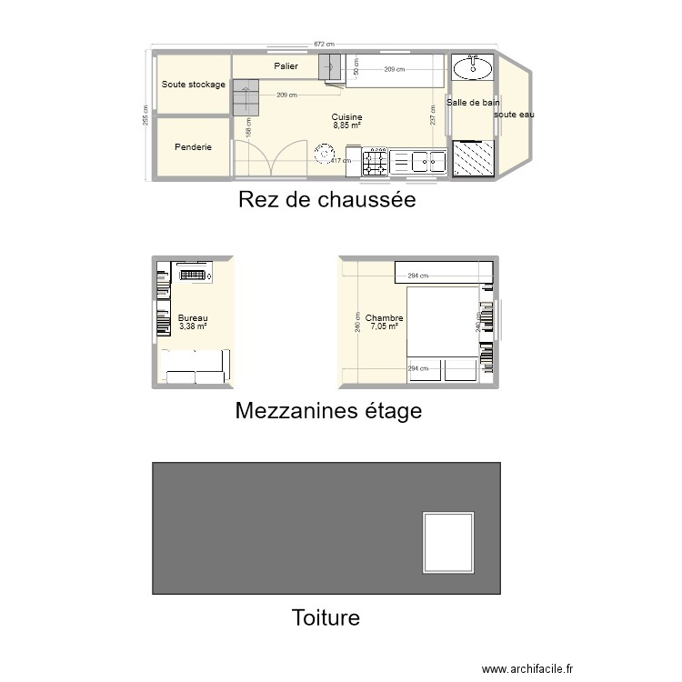 Tiny house. Plan de 0 pièce et 0 m2