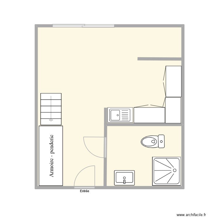 Souletie Pauline. Plan de 1 pièce et 34 m2