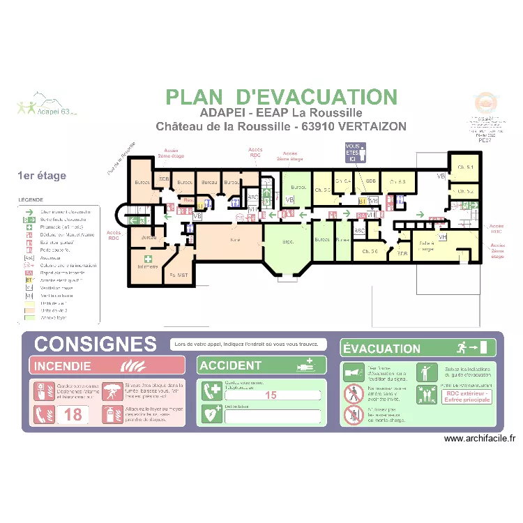 E.E.A.P. La Roussille, Adapei du Puy de Dôme R +1. Plan de 4 Pièces et 6 m² E.E.A.P. La Roussille, Adapei du Puy de Dôme R +1. Plan de 4 Pièces et 6 m²