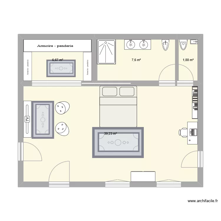 appart. Plan de 4 Pièces et 55 m² appart. Plan de 4 Pièces et 55 m²