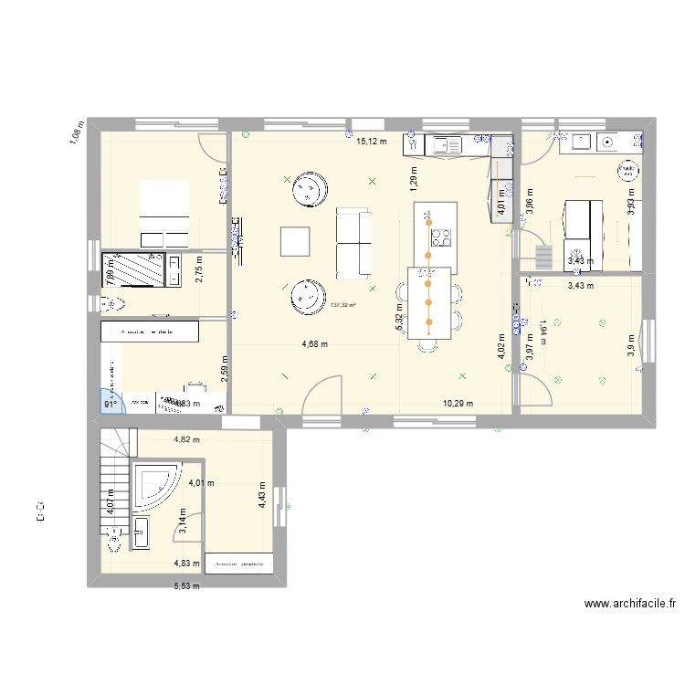 MARTIGNAS 10 essai VALY 2. Plan de 1 pièce et 137 m2
