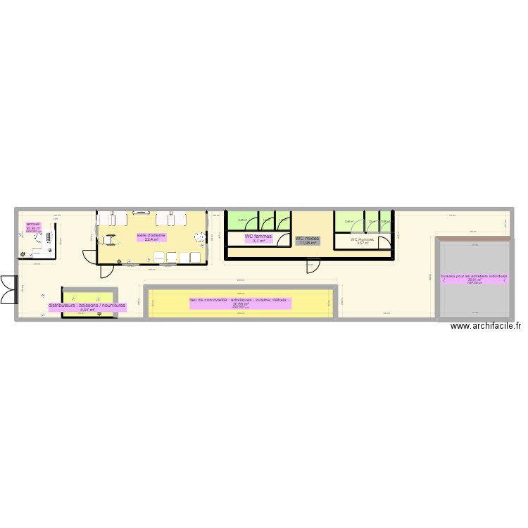 plan d'aménagement SAVS. Plan de 14 pièces et 197 m2