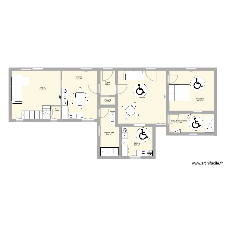 G&icirc;te 1 et 2. Plan de 0 pièce et 0 m2